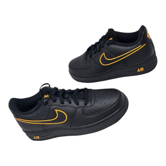 Nike Air Force 1 'Sundial Orange' Black Sneakers, Size 6Y / 7.5 Women IF6158-001 - Picture 4 of 9